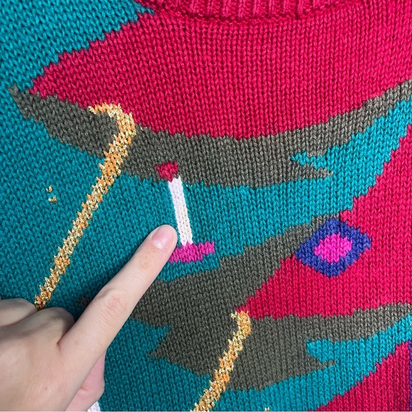 Vintage Nutcracker Christmas Sweater Holiday Red Green Festive Holiday Small - Picture 3 of 9